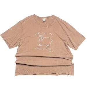 Vintage 2004 Paul Frank "Ewe's Not Fat, Ewe's Fluffy!" Graphic Tee - Brown M y2k